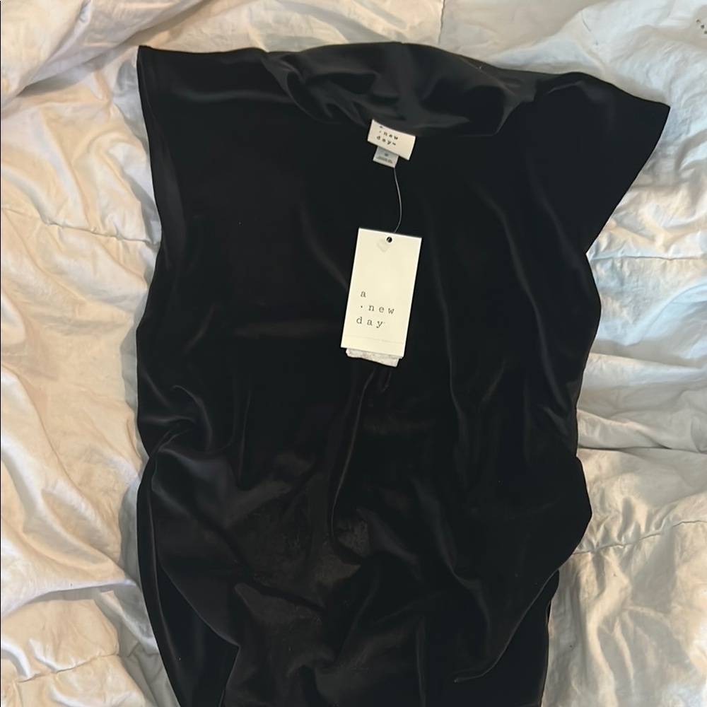 A New Day Luxurious Black Velvet Blouse